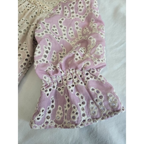 Girls Size 14 Ombre Eyelet Easter Dress Pink Purple Long Sleeve Cottagecore Boho - Picture 10 of 14